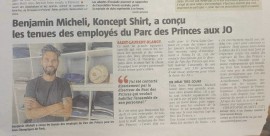 Benjamin Micheli (Koncept Shirt) a conçu les tenues des employés du Parc des Princes aux JO